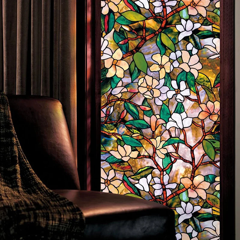 Window privacy film stickers artscape Magnolia Window Film vinyl for glass windows stained glass window film Home and Bathroom 240731
