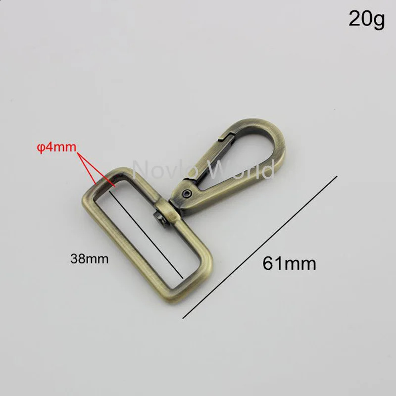 Nolvo World 520100pcs 6 colors 6138mm 112 leather belt strap bag buckles metal clasps15 swivel clasp clip for 240731