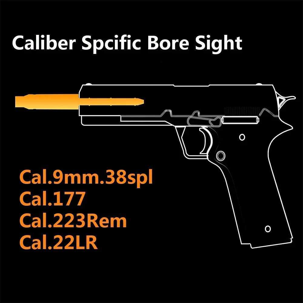 Tactical Green Red Laser Boresighter .223Rem 9mm .177 22LR .38spl Cal Laser Bore Sight End Barrel for Revolvers Pistols Rifle B240801