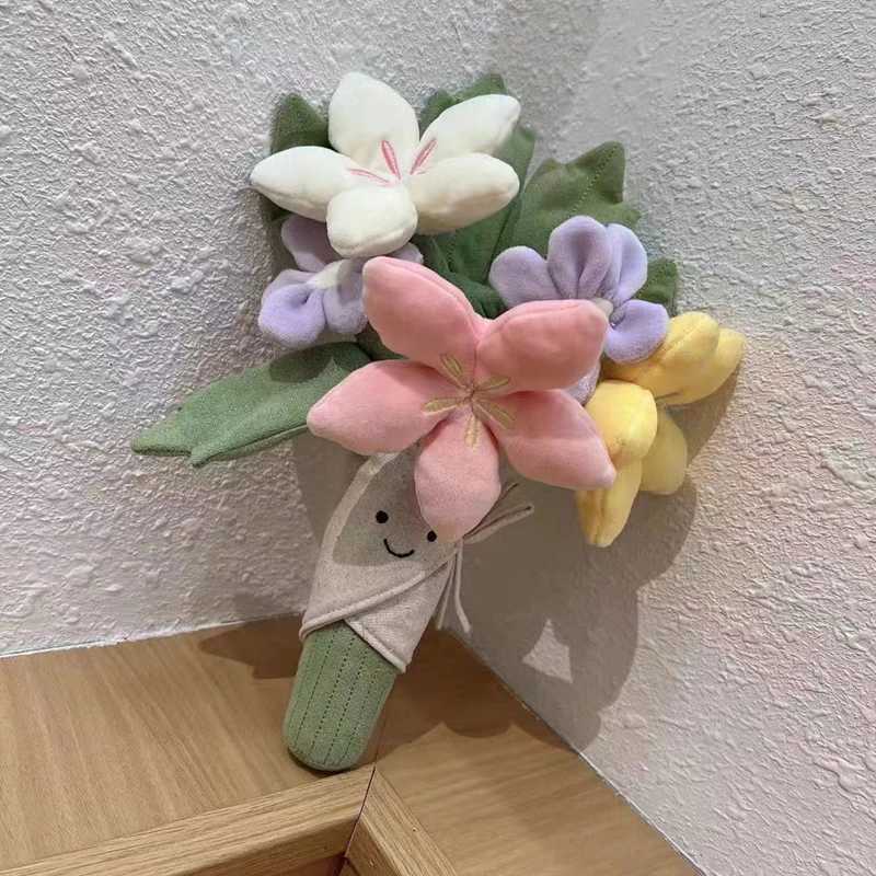 Interesting Hand-held Flowers Tulips Potted Plants Plush Toy Dolls Cute Soothing Bouquets Girls Graduation Day Gift Dolls Y240801