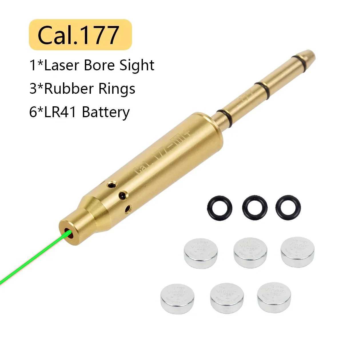 Tactical Green Red Laser Boresighter .223Rem 9mm .177 22LR .38spl Cal Laser Bore Sight End Barrel for Revolvers Pistols Rifle B240801