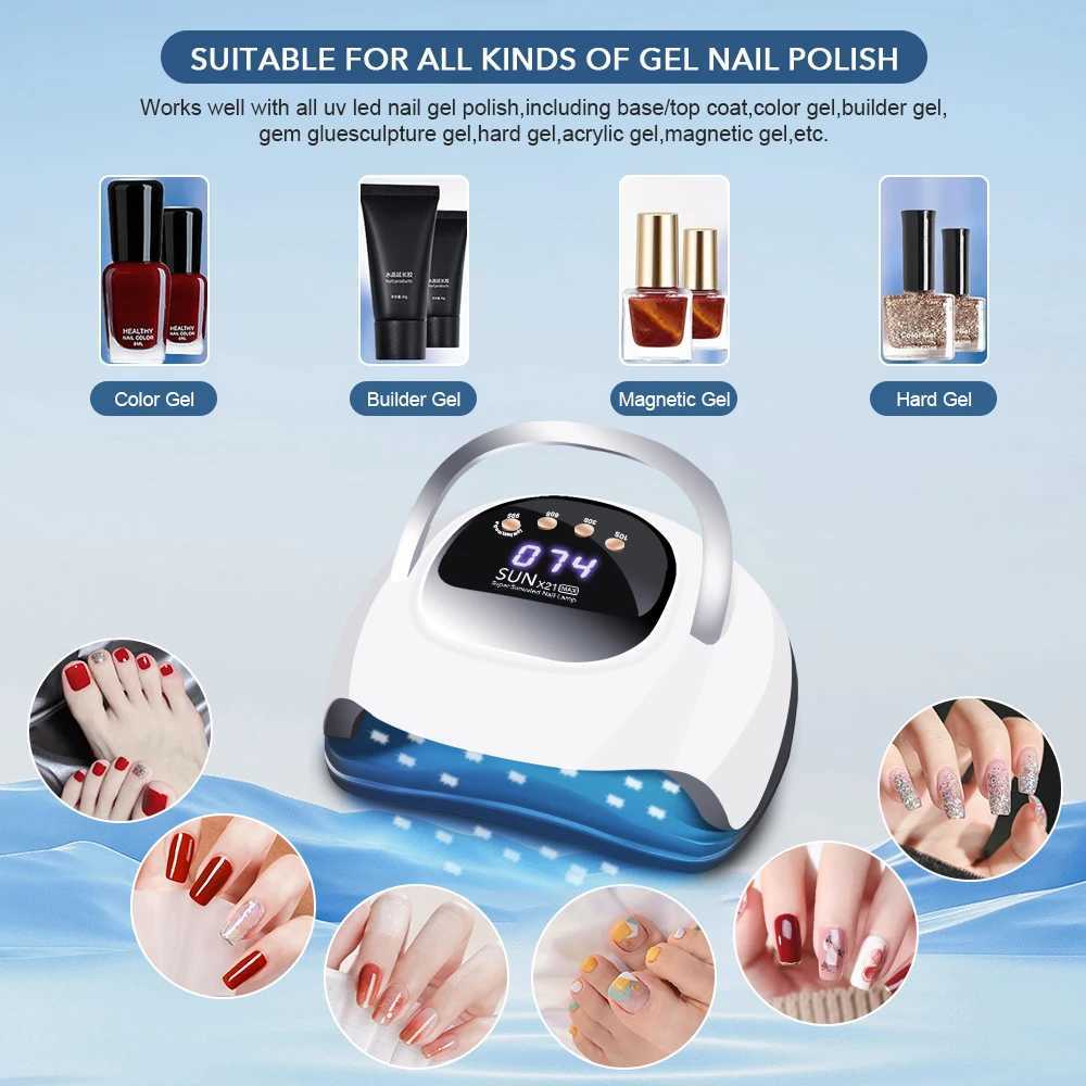 320W Professional UV LED Nail Lamp for Nails Gel Polish Curing Lamps With Large Touch Screen UV Nail Dryer Light with 72 LEDs Y240801
