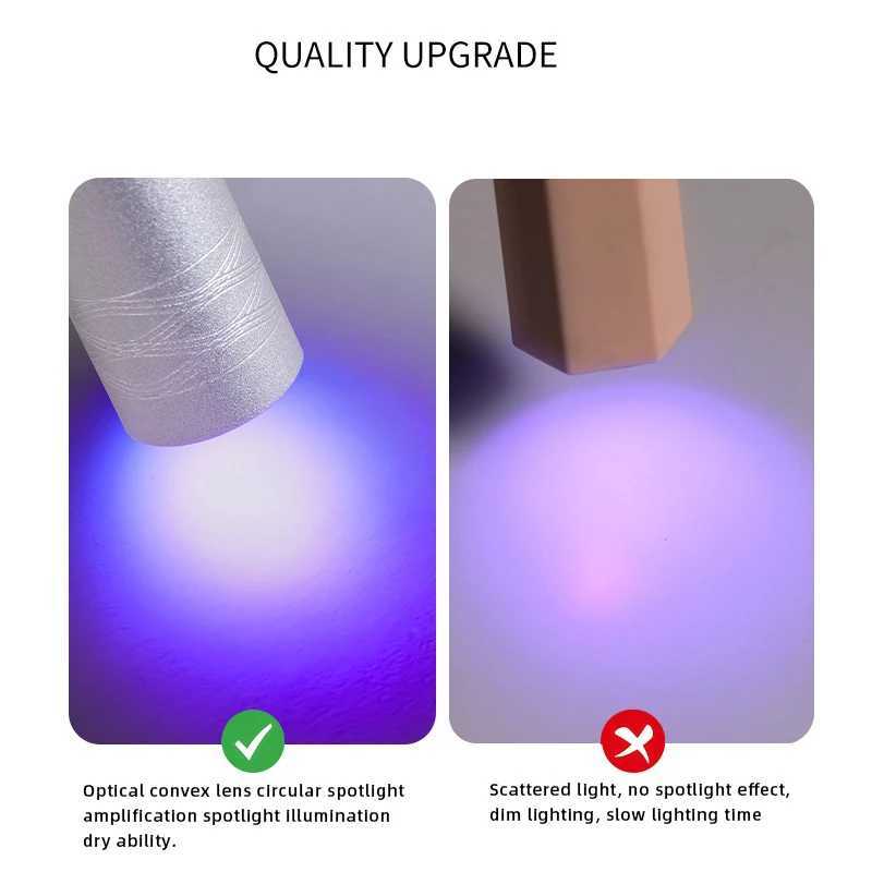 Mini UV LED Nail Dryer Portable Uv Light Lamp for Gel Nail Polish With 360 Rotation Magnetic Holder Fast Drying Handheld LampCL2400806