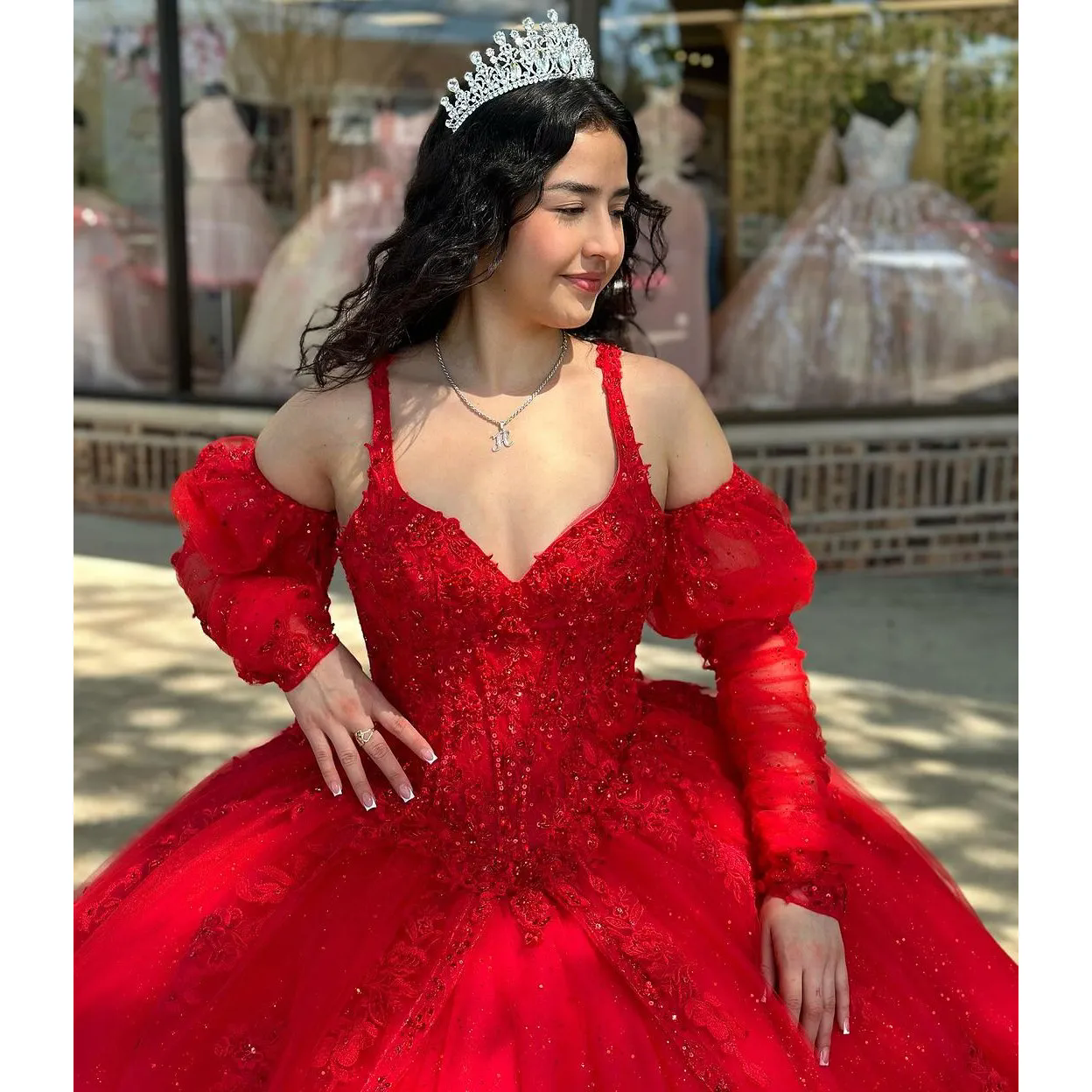 Luxury Red Quinceanera Dress Ball Gowns Beads Sequined Sparkly Birthday Party Gown Sweet 15 16 Dresses Custom Made