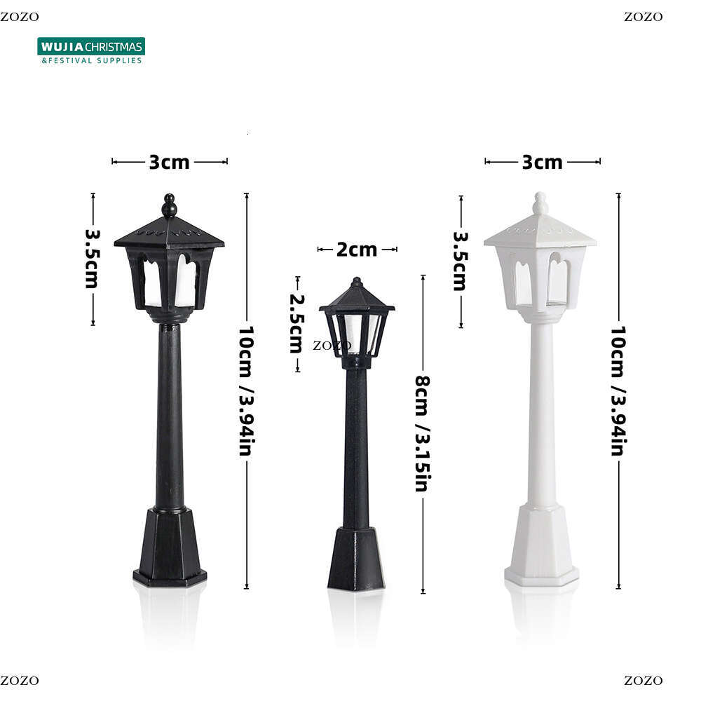 6/12Pcs Miniature Street Lights Plastic Model Railway Train Lamp For Doll House Micro Landscape Diy Fairy Garden Christmas Decor