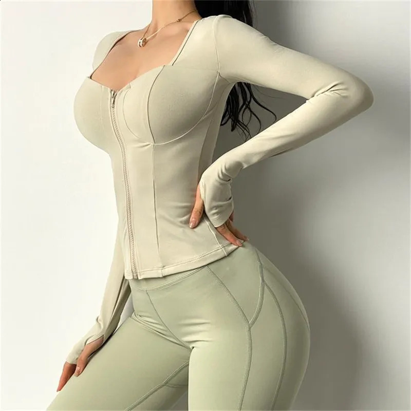 Women Inner Pad Yoga Shirt Long Sleeve Bodybuilding Yoga Top Sportswear Dry fit Gym Sport Clothing Sportswear Workout Top 240731