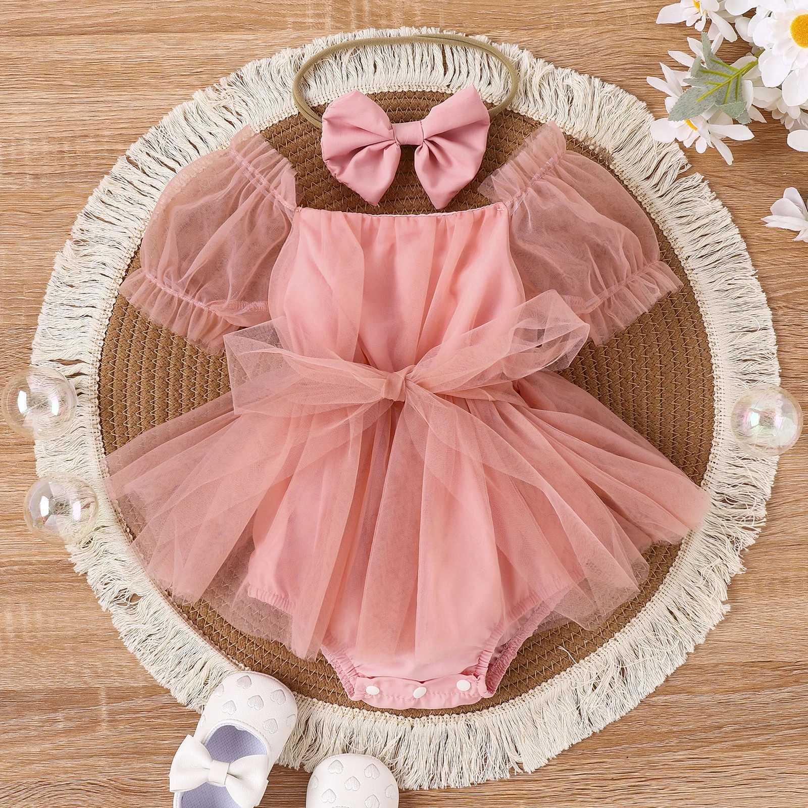 2PCS Summer Baby Girls 0-2 Years Old Baby Soft And Comfortable Net Color Two-Color Gauze Skirt Dress + Hijab X250220