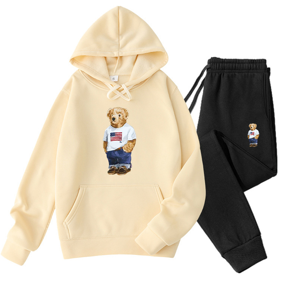 Mens Tracksuits Polos Sweatsuit Designer Hoodie Tracksuit Men Sweat Suit Autumn Winter Jacke Bear Mens Jogger Suits Jacket And Pants Sets Black Grey Swea