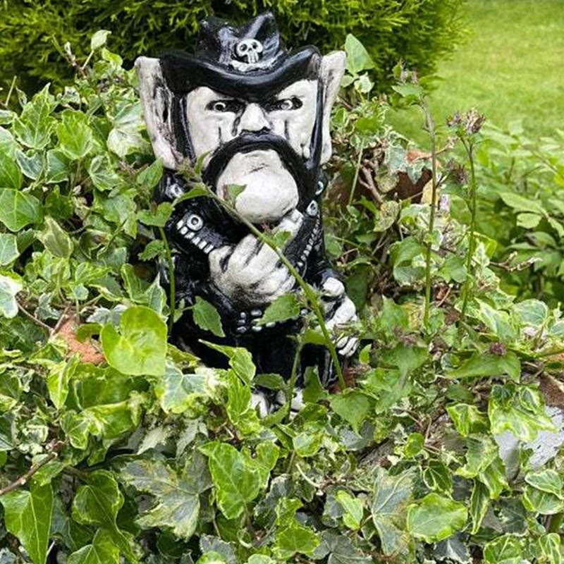 Lemmy Rock Icon Statue Lemprechaun Resin Craft Sculpture Cowboy Finger Dwarf Garden Ornaments Home Yard Lawn Gnomes Decoration 240718