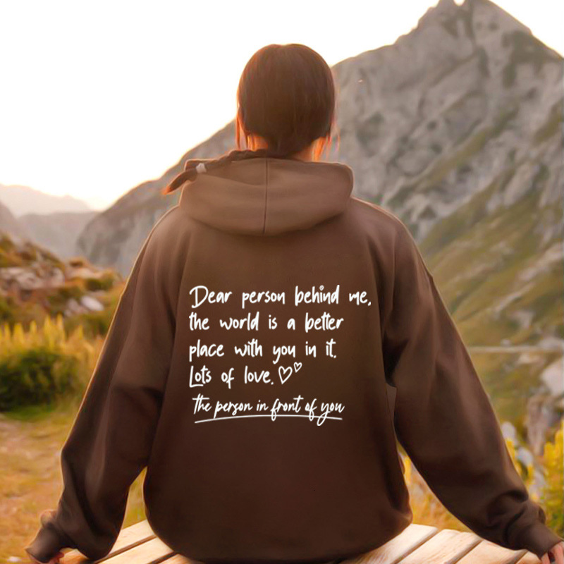 New autumn winter with fashionable lettering printed hooded back collar and plush hoodie for women long sleeves F8.1#30