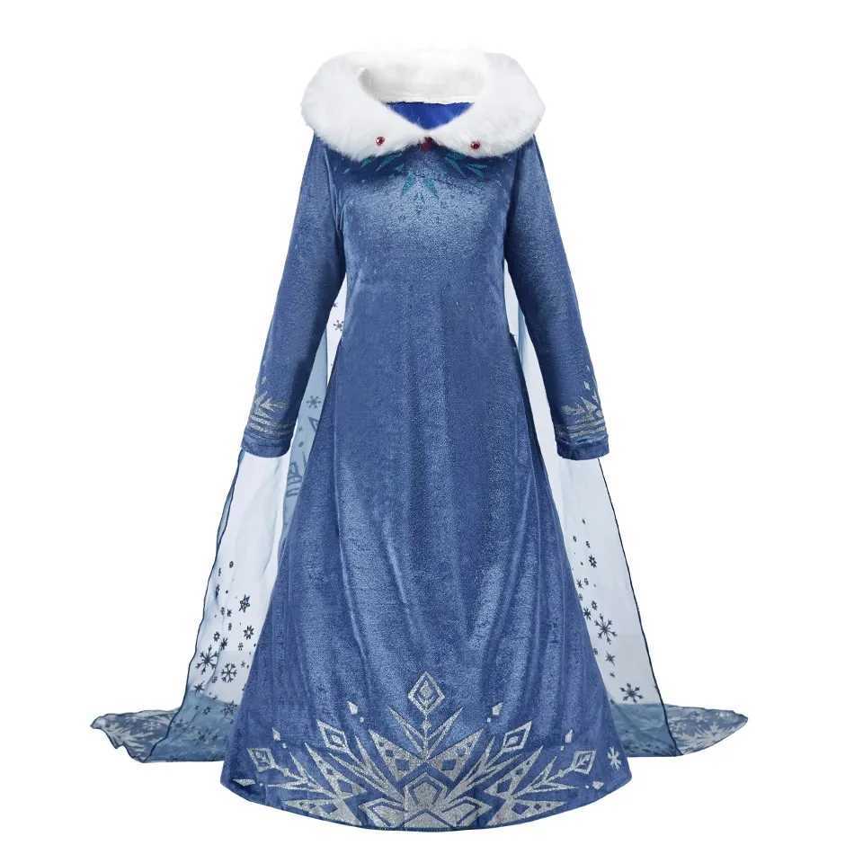 Girl Anna Elsa Dress Kids Halloween Cosplay Costume Children Princess Dresses Carnival Birthday Elegant Party Clothes 3-10 Years Y240731