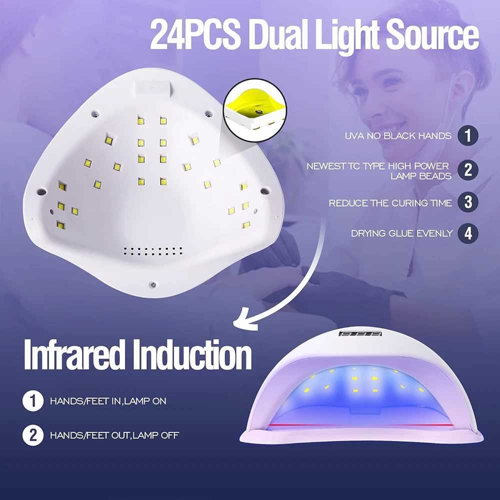 LULAA 48W Nail Dryer Gel Nail Polish Curing LED UV Light with 4 Timers Automatic Sensor LCD Display Professional Nail Art ToolsCL2400806