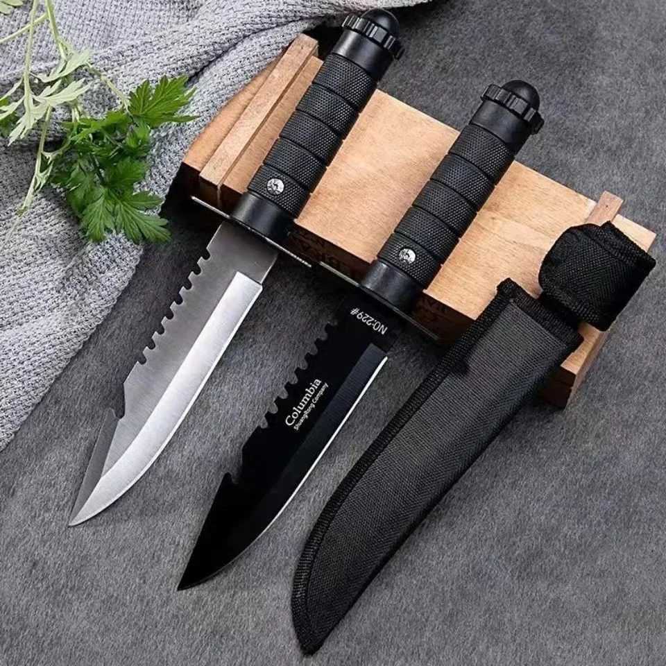 Stainless Steel Knife Steel Tactical Straight Knife Jungle Camping Self-defense Straight Knife Handle Hunting Knife ConvenientXJ240801