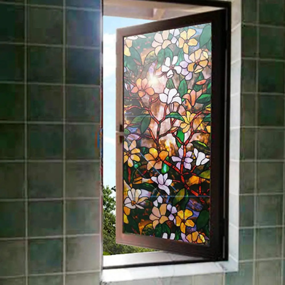 Window privacy film stickers artscape Magnolia Window Film vinyl for glass windows stained glass window film Home and Bathroom 240731