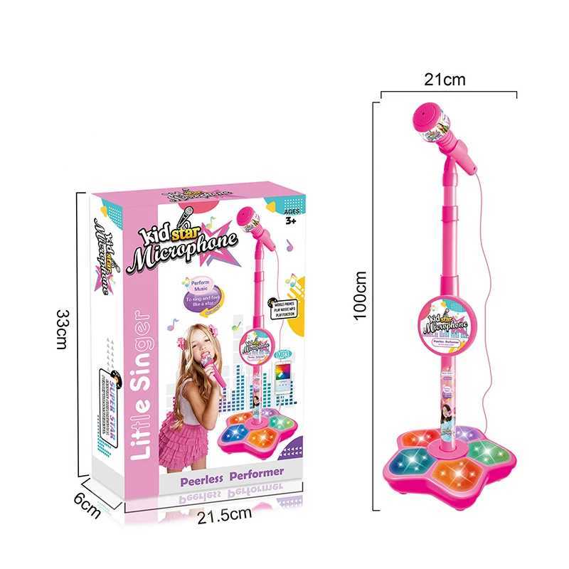 Kids Microphone with Stand Karaoke Song Machine Music Instrument Toys Brain-Training Educational Toys Birthday Gift for Girl Boy Y240801