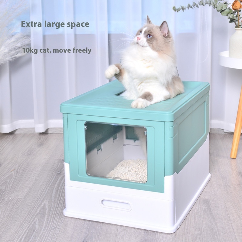 Large Fully Encased Cat Litter Box Dual Entry Design for Convenience, Odour Control Included