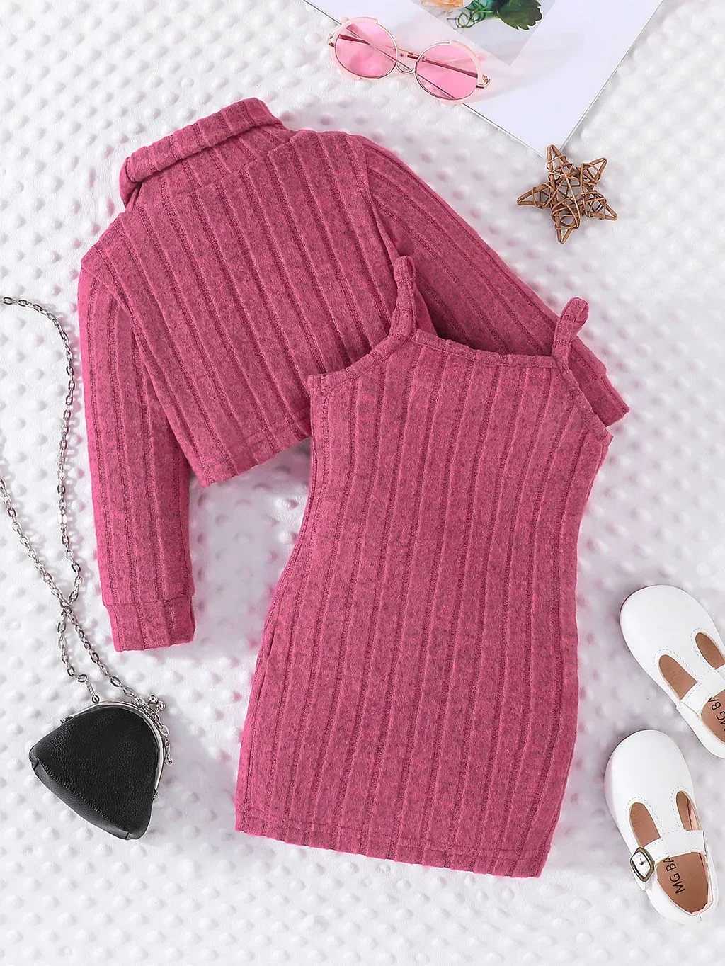Newborn Baby Girls Clothes Set 6Months-3Years old Long Sleeve Striped Top and Suspenders Skirt Princess Dresses For Kids Girl X250220