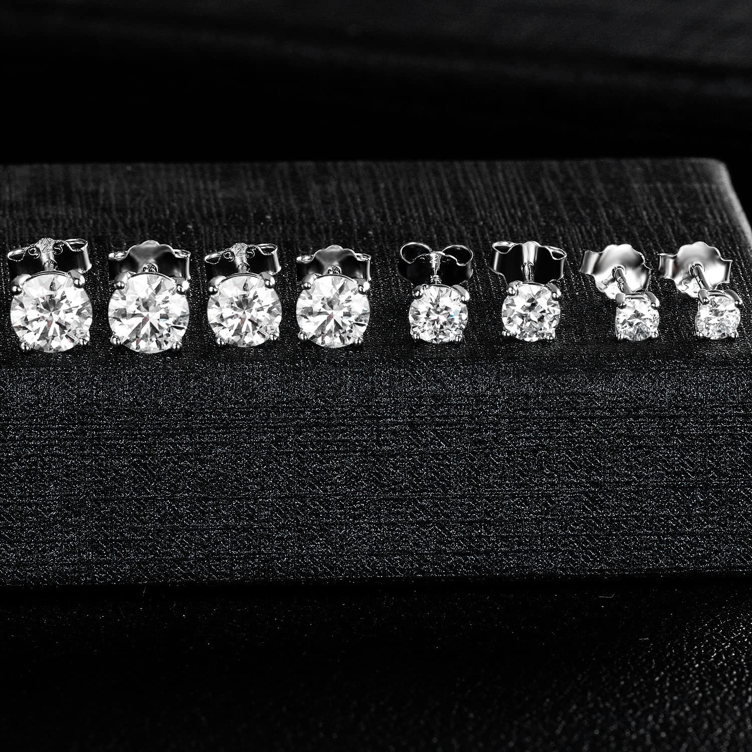 Sterg Sier 2024 Stud Earrings Women, 5A Cubic Zirconia 4-Claw Round Cut Rose Gold Filled Jewelry for Wedding, Party, Gift