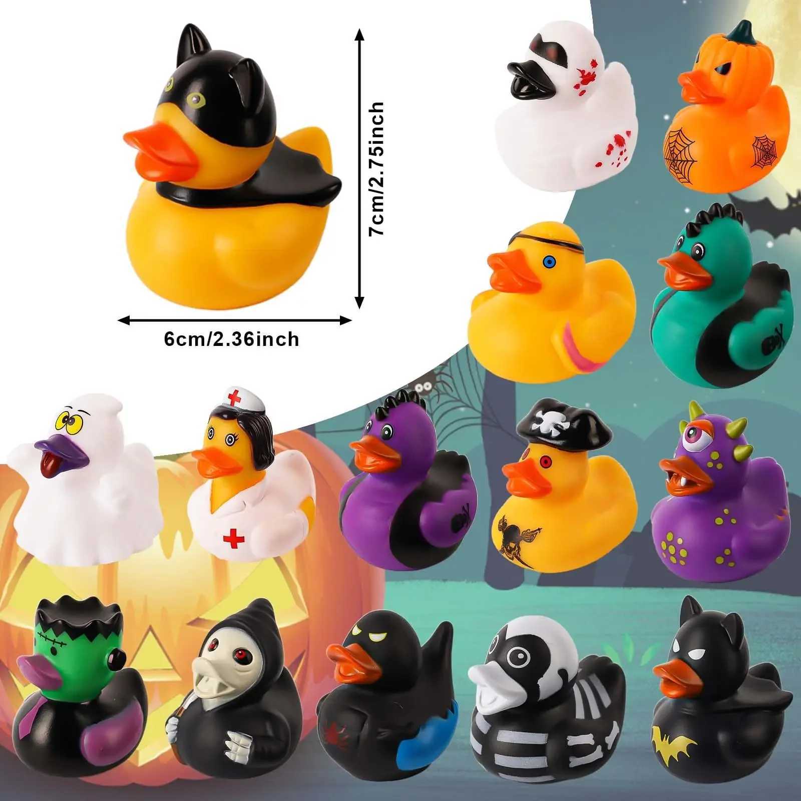 Halloween Gift Rubber Duck Party Favors Squeaky Water Playing Toy Desktop Decoration Halloween Happy Party Supplies Y240801