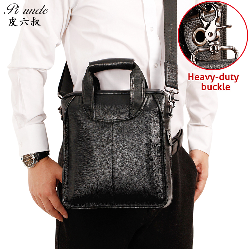 Men's Bag Genuine Leather Male Small Briefcase For Laptop Male Messenger Bags Natural Cowhide Business Portfolio For Document A4