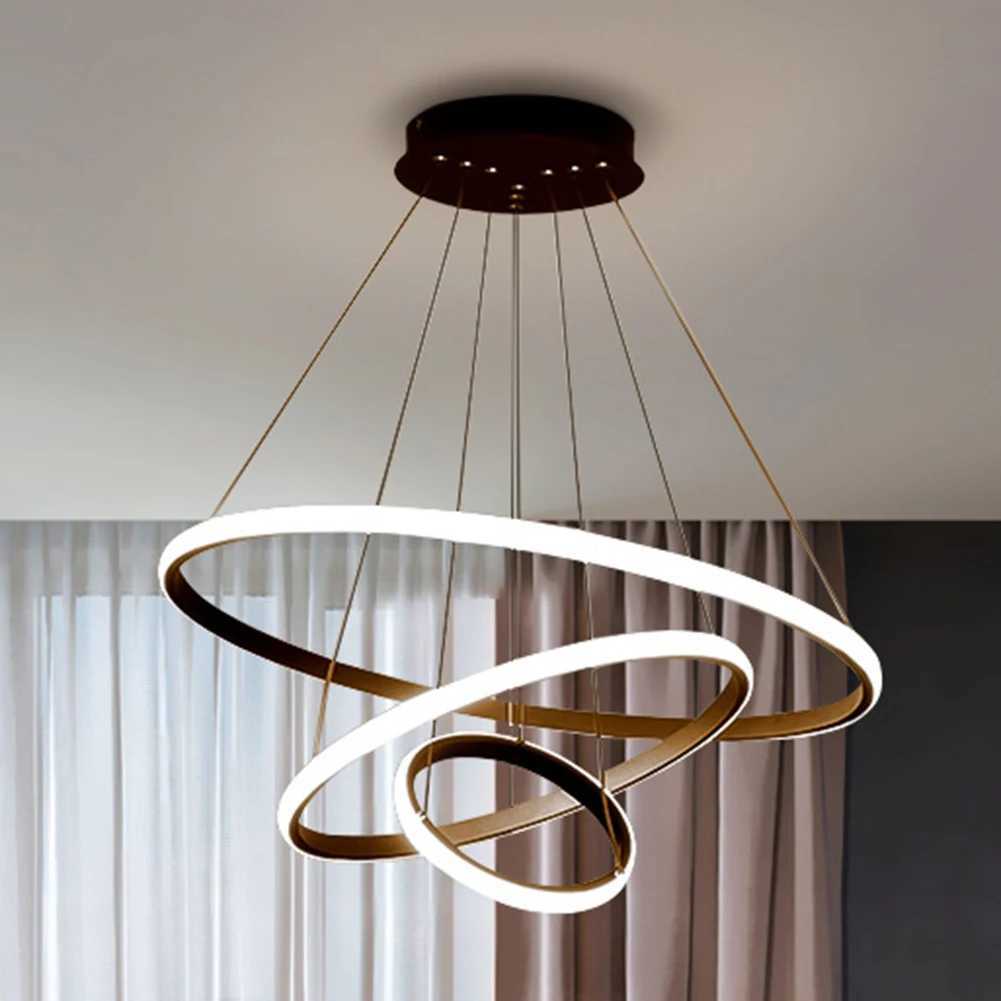 Nordic Luxury Hanging Light Adjustable LED Pendant Chandelier High Brightness Ceiling Lamp for Living Room Bedroom Decoration X250307
