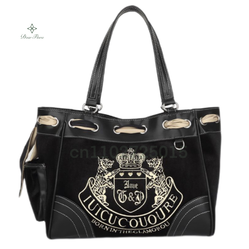 Ladies Large-Capacity Tote Y2K Women Vintage Retro Chic Embroidery Veet Handbags Girl Shopping Shoulder Bag women's Purses fe23 4