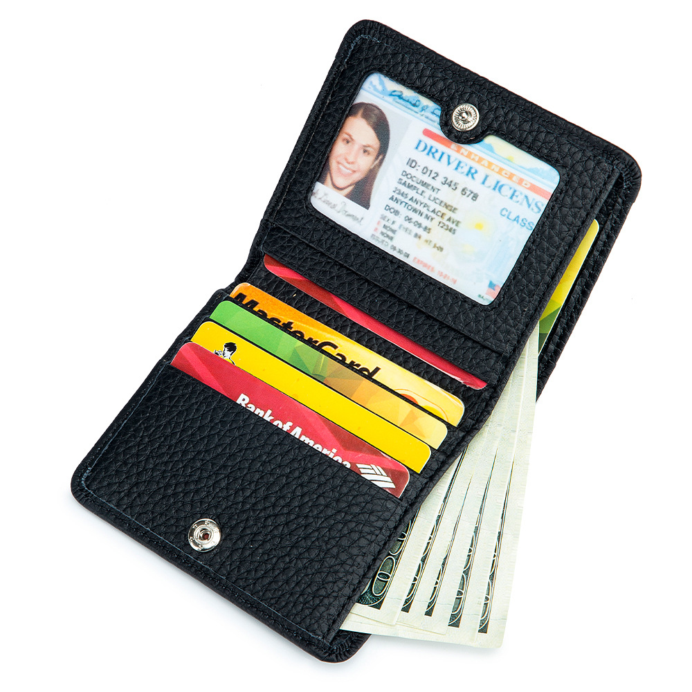 Genuine Leather RFID ID Credit Bank Business Card Holder Cowhide Coin Purse Bags Clutch Slim Pocket Wallets For Women