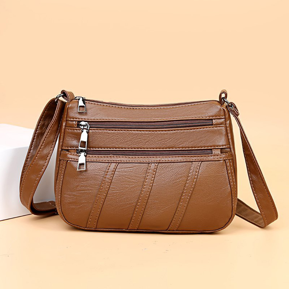 Fashion Exquisite Shopping Bag Women Leather Shoulder Bag Multi-pocket Mother Female Zipper Crossbody Handbags