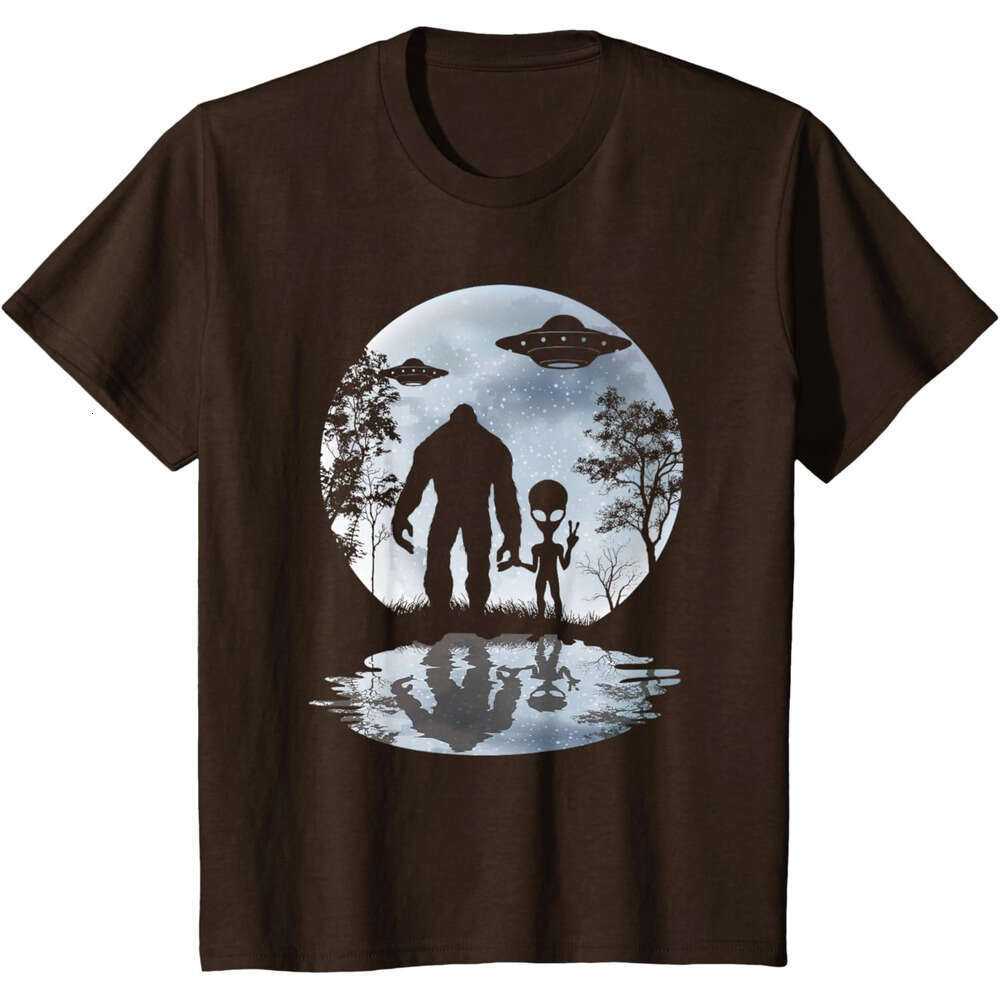 T shirt Mens Alien Bigfoot Moon Sasquatch UFO Extraterrestrial Men women T-Shirt shirts tshirt graphic tee Casual tops summer clothes Short sleeve