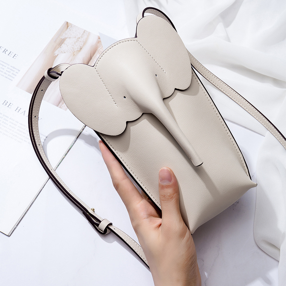 Kawaii Elephant Wallet Bag Mini Shoulder Messenger Bags for Women Girls Fashion PU Leather Soft Small Card Phone Bags Coin Purse