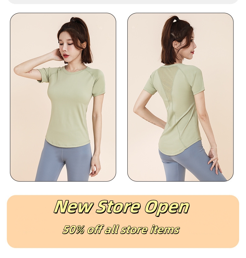 Sports top women's summer loose running fitness short sleeve T-shirt advanced sense Pilates training yoga dress smock