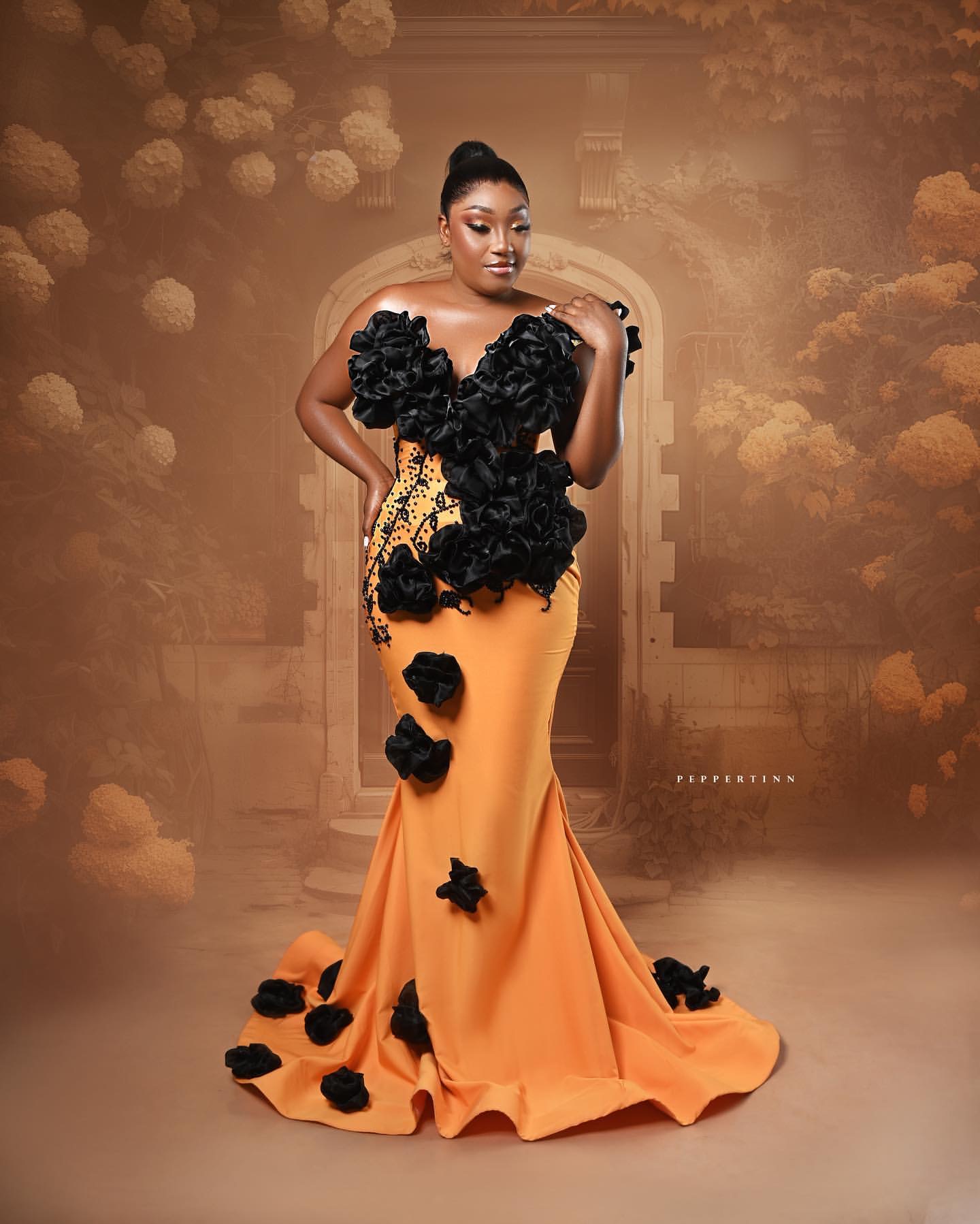 2024 Plus Size Orange Mermaid Prom Dress Satin Promdress wers Beaded Evening Formal Party Second Reception Birthday Engagement Gowns Dresses ZJ640