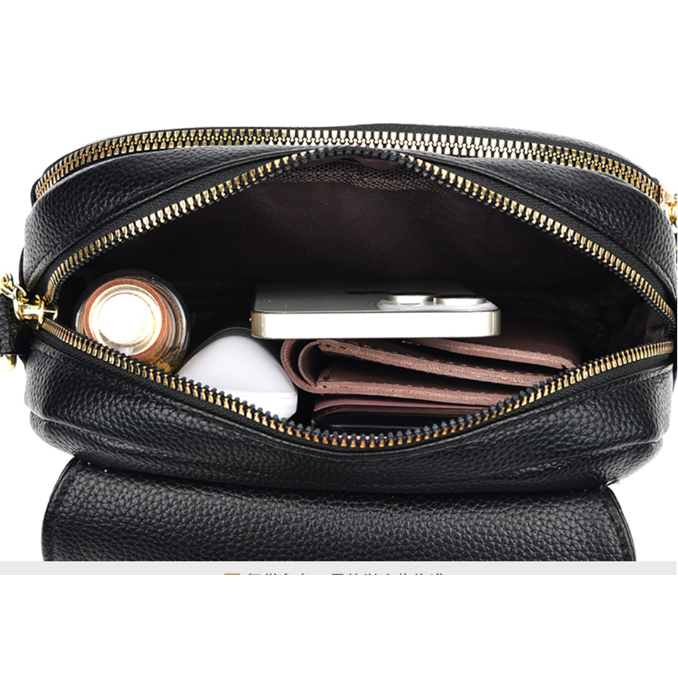 Elegant Soft Leather Shoulder Bags for Women Designer Fashion Crossbody Bags Ladies Purses and Handbags Sac Small Messenger Bag