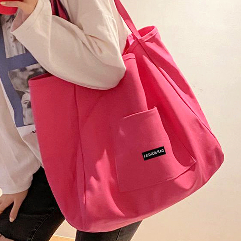 Korean style Canvas Tote Bags For Women Large Capacity Handbag Casual Shoulder Bag Shopping Bag Gilr Purse