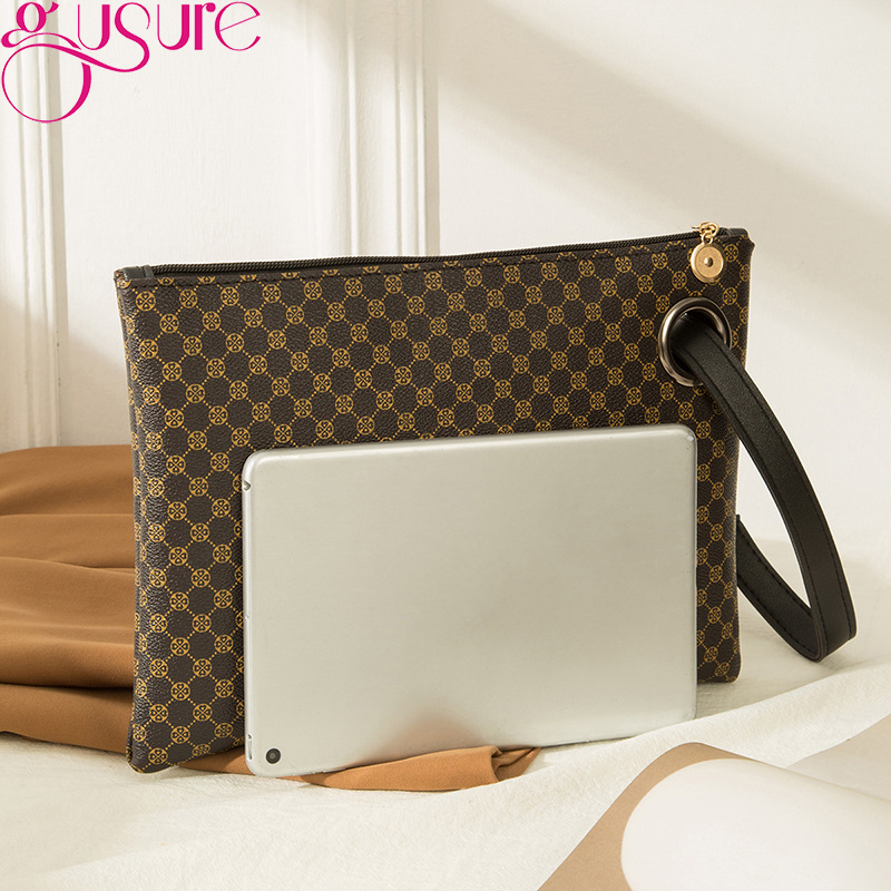 Gusure Fashion Trend Women Clutch PU Leather Pattern Envelope Bag Wristlet Bags Female Casual Large Capacity Handbags Day Pouch