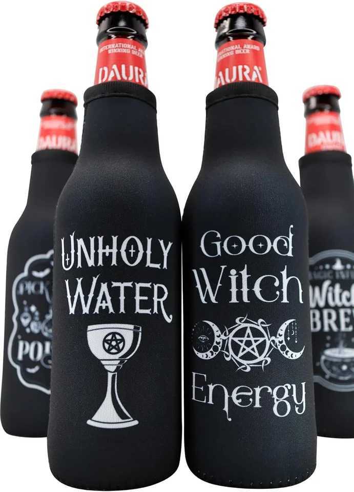 Halloween decoration Gothic Witchy Coolies for Women Goth Beach Accessories for Vacation Must Haves Stuff Themed Bottle Coolies Y240801