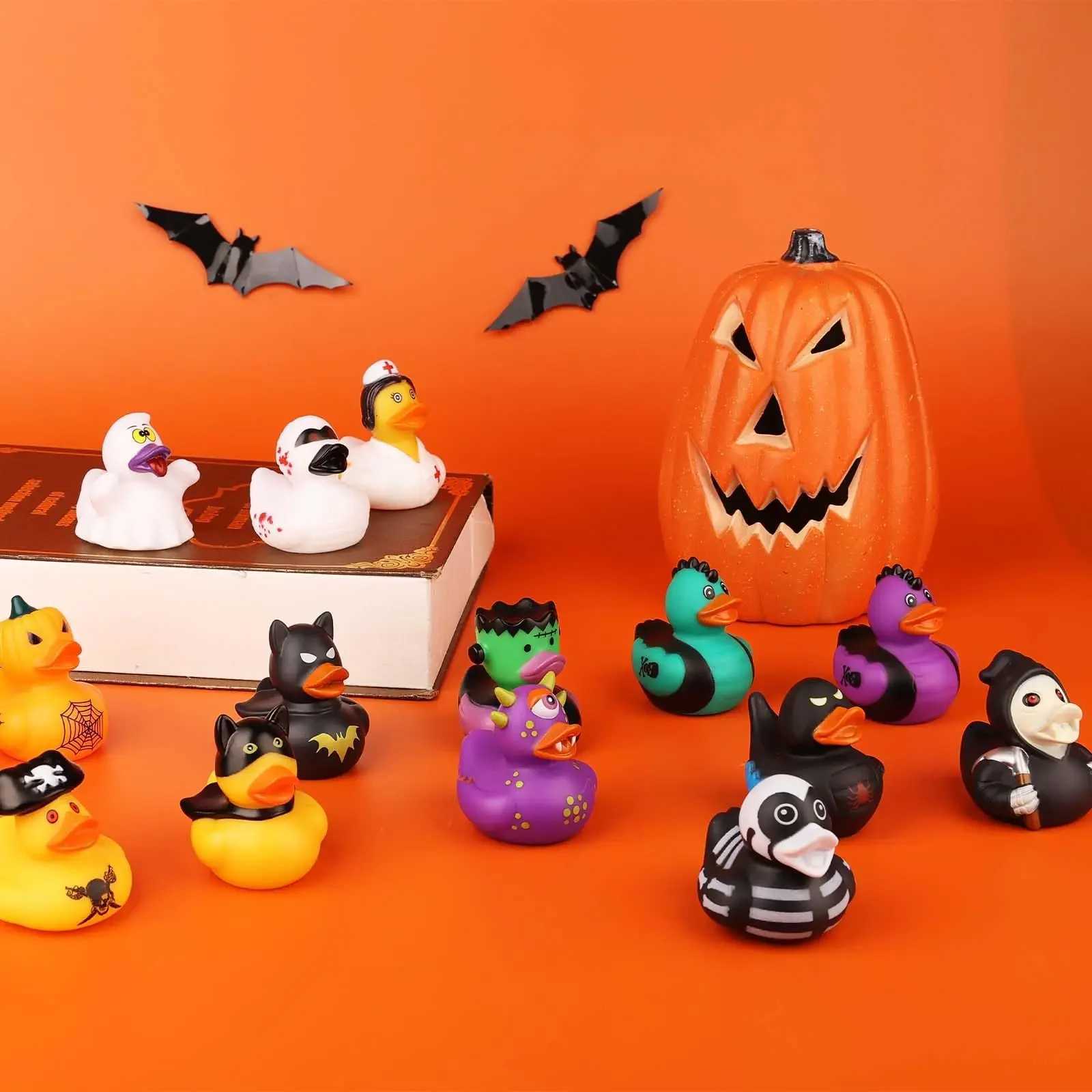 Halloween Gift Rubber Duck Party Favors Squeaky Water Playing Toy Desktop Decoration Halloween Happy Party Supplies Y240801
