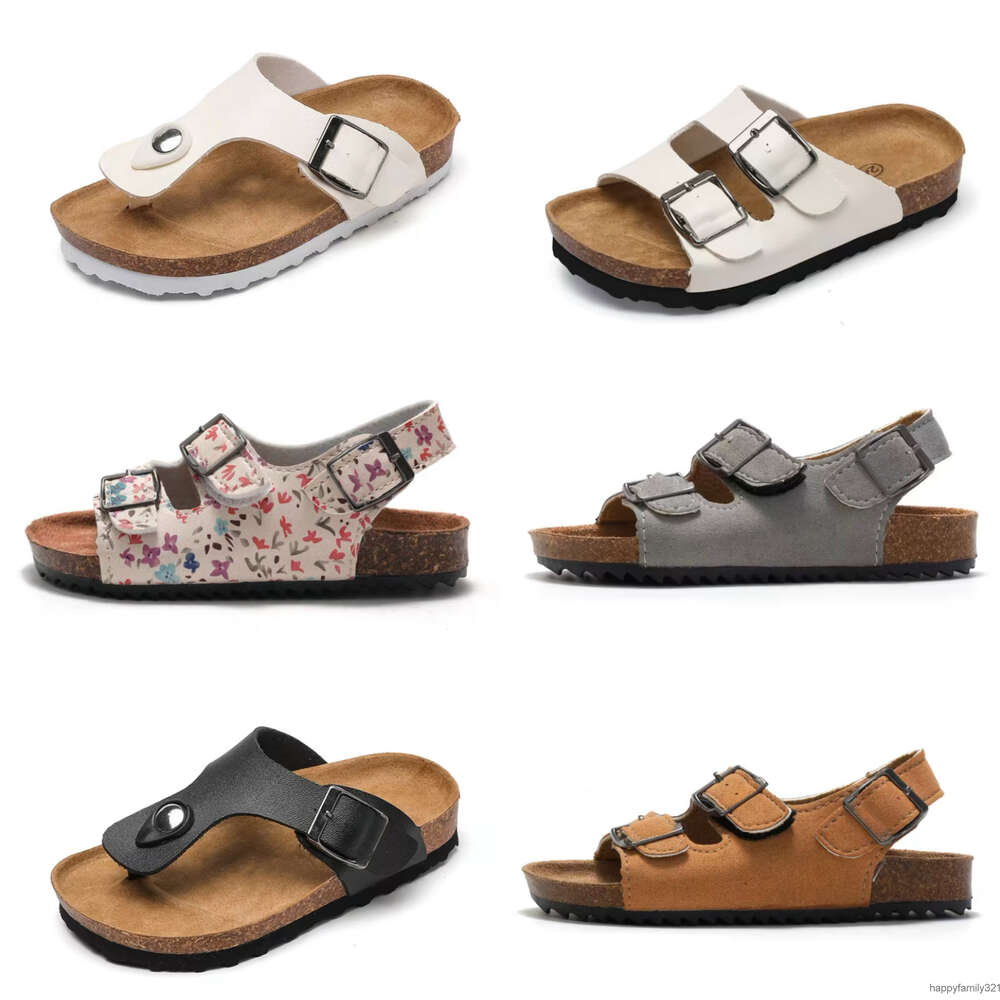 2025 Kids Toddler Shoes Child Sizes Pu Leather Sandals Boys Girls Youth Summer Flat Sandal Anti Skid Beach Bath Outdoor Running Slides Slipper