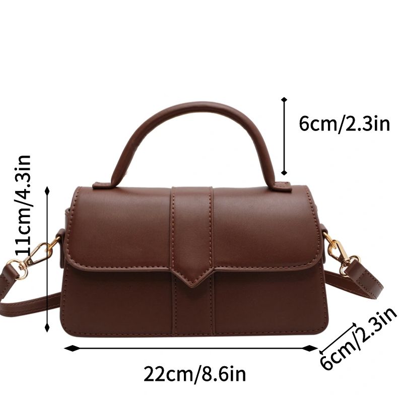 Pu Leather Shoulder Bag for Women Handbag - Fashion Crossbody Bags Vintage Underarm Bag Square Satchel (Black)