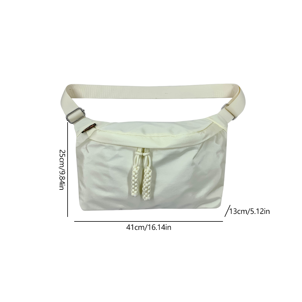 Men's&Women's Nylon Crossbody Bag Large Capacity Sports Shoulder Bag Waterproof Lightweight Fanny Pack Hip Hop Fashion Waist Bag