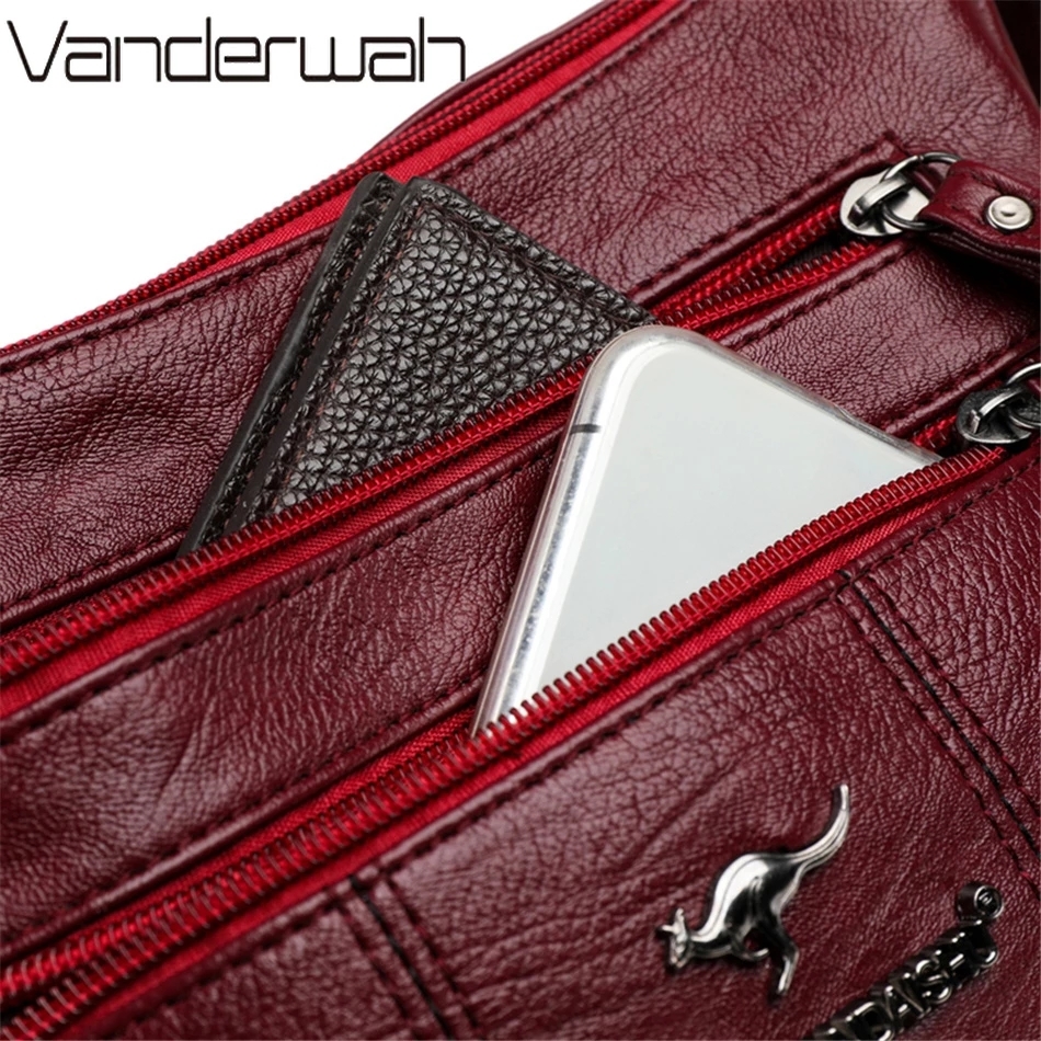 2023 Fashion Luxury Designer Crossbody Bag Pu Leather Soft Messenger Bags for Ladies Zipper Mini Retro Woman Bag Female Sac
