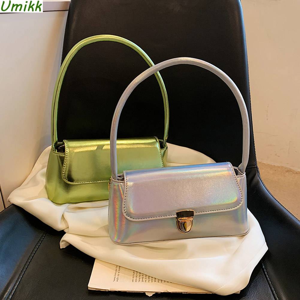 PU Leather Hobo Bag 2023 Designer Luxury Armpit Bags Women French Shiny Shoulder Bag Fashion Small Tote Bags Summer Trend Purses - view 6