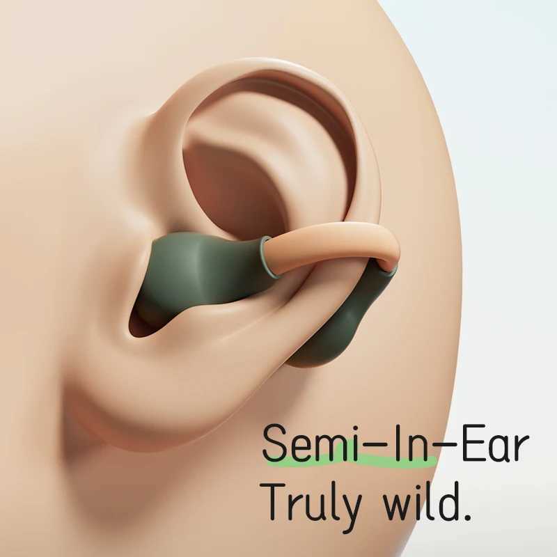 Open-Ear Wireless Earbuds 2024, Bluetooth 5.3 Headphones, Color Clip-On Earphones with Microphone, Charging Case - CL240801