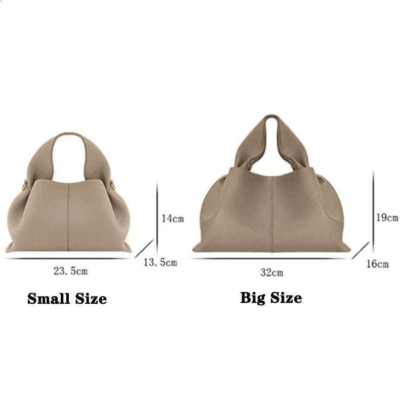 With Fashion Clouds Shoulder Bag Ladies Retro Crossbody French Handbag Lunchbox PU Simple Dumpling y240827