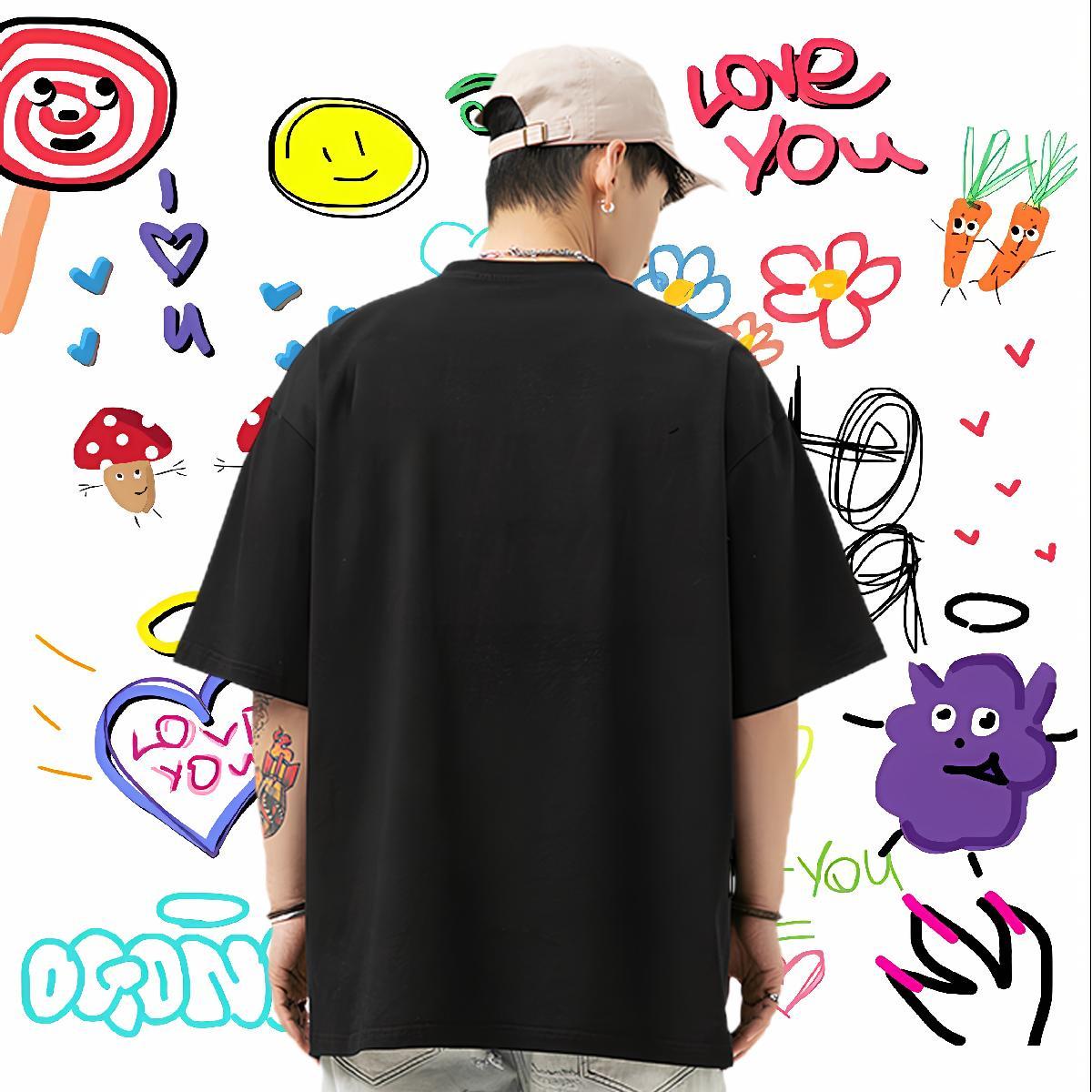 2024 T Shirts Men 230g Pure Cotton monster Street Top Tees Crew Neck Comfortable Mens Tshirts Custom Printing