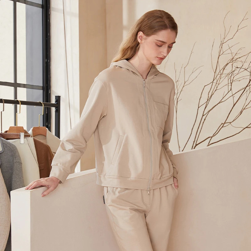 K1687L Autumn Basic Simple High Quality Womens Clothing 95% Pure Cotton Sweater Hoodie 240827