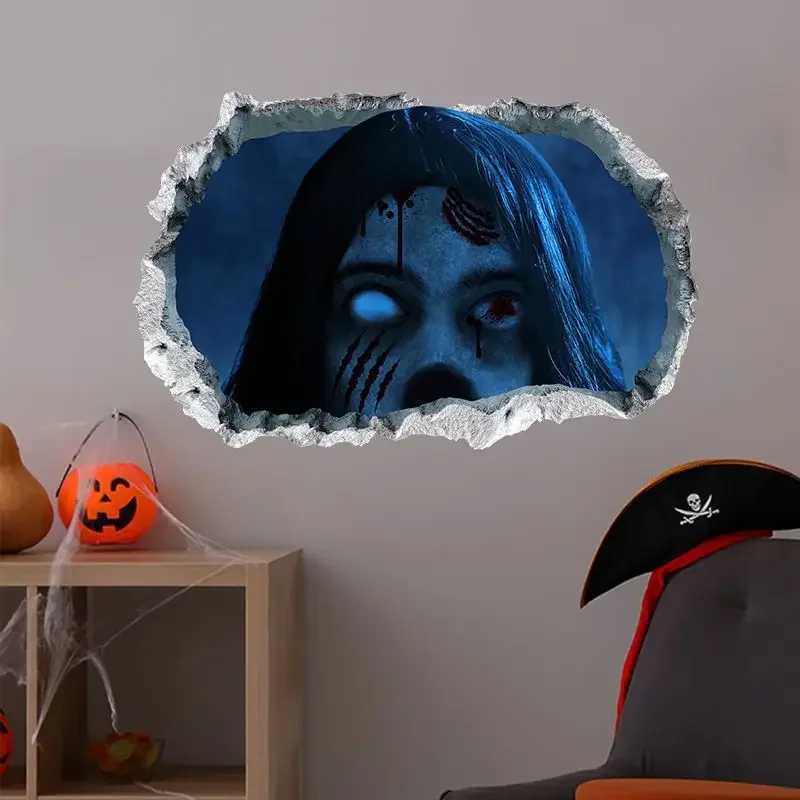 Halloween Terror Window Sticker Party Windows Decoration Wall Terrors Blood Stickers Increase Terror Atmosphere Wall Stickers Y240801