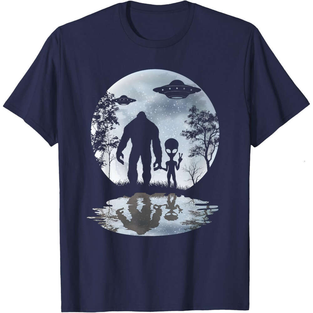 T shirt Mens Alien Bigfoot Moon Sasquatch UFO Extraterrestrial Men women T-Shirt shirts tshirt graphic tee Casual tops summer clothes Short sleeve