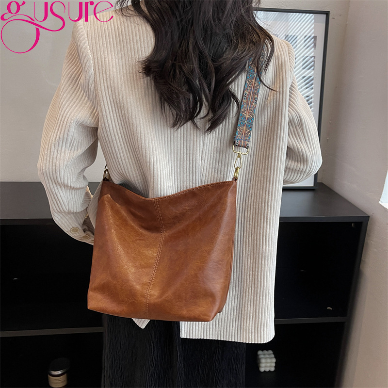 Gusure Fashion Underarm Shoulder Bags For Women Luxury Designer Shopper Tote Travel Crossbody Bag PU Leather Handbags Purse