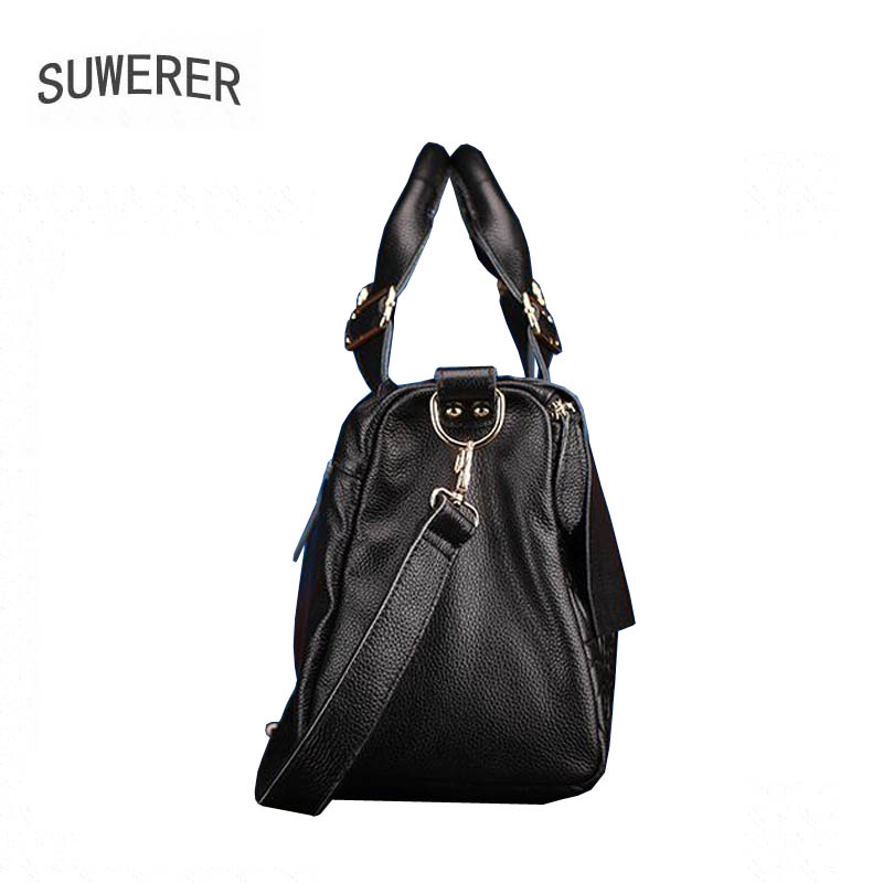 SUWERER 2025 New Women Genuine Leather bag Fashion soft leather Luxury handbag women famous brand tote bag cowhide Embossing bag